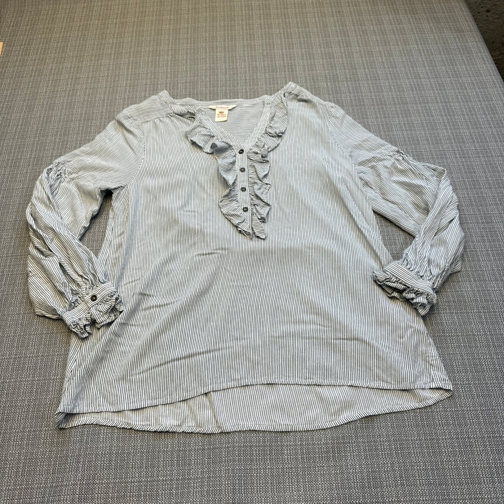 Sundance Boho Ruffle Top size Small Striped Cottagecore Prairie Flowy